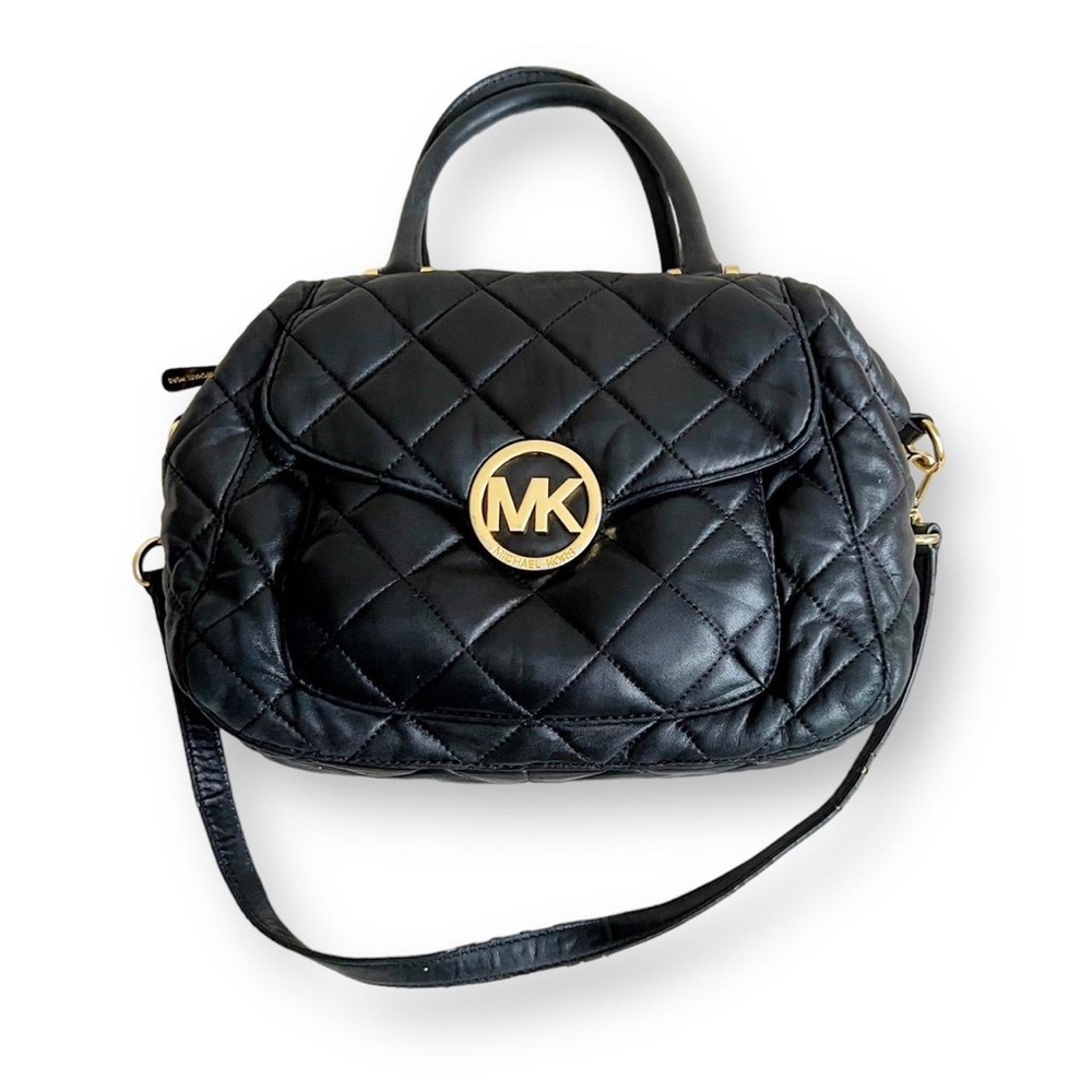 Michael Kors black quilted leather large Fulton bag